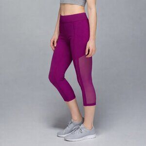 Lululemon‎ Hot To Street Crop Leggings Women's 6 Regal Plum Purple Mesh Luxtreme